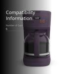 bella 12 Cup Programmable Coffee Marker, Reusable Dishwasher Safe Accessories, Easy LCD diaply, Auto Shutoff, 900 watt, Plum
