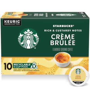 Starbucks K-Cup Coffee Pods, Crème Brûlée Flavored Coffee, Naturally Flavored, 100% Arabica, 1 box (10 pods)