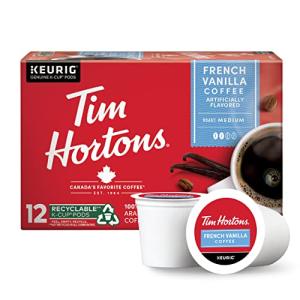 Tim Hortons French Vanilla Coffee, Single-Serve K-Cup Pods Compatible with Keurig Brewers, 12ct K-Cups
