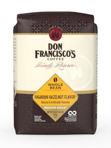 Don Francisco's Hawaiian Hazelnut Whole Bean Coffee, Medium Roast – Flavored 100% Arabica, 20 oz Bag, Premium Coffee for Drip, Pour Over & French Press