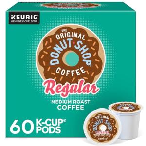 The Original Donut Shop Regular, Keurig Single Serve K-Cup Pods, Medium Roast Coffee, 60 Count, (6 Packs of 10)