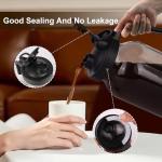 Cold Brew Coffee Maker - 64 Oz Heavy-Duty Glass Mason Jar Pitcher with Stainless Steel Filter, Leak-Proof Lid, Ergonomic Handle & Precision Pour Spout – Ideal for Iced Coffee, Tea, Cold Brew (Black)