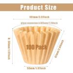 Velloray 100 Count Unbleached Coffee Filters, 4-5 Cup Natural Basket Coffee Filter Paper for 5 Cup Coffee Maker, Small Coffee Travel Brewer, Single Serve Coffee Pot