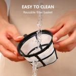 Nehilumn 5-6 Cup Programmable Coffee Machine, Reusable Filter, Coffee Pot, Water Level Indicator, Automatic Shut-Off, Black&Stainless Steel