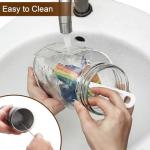 Cold Brew Coffee Maker, 64oz Iced Coffee Tea Pitcher with Stainless Steel Filter & Coffee Mat, 1/2 Gallon Heavy Duty Glass Mason Jar Cold Brew Maker with Pour Spout Handle Lid, 2 Brushes, Leak-Proof