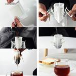 Ayevision 100Pcs Portable Coffee Filter Paper Hanging Ear Drip Coffee Bag Single Serve Disposable Drip Coffee Filter Perfect for Travel, Camping, Home, Office