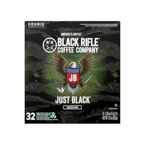 Black Rifle Coffee Company Just Black, 32 Count, Medium Roast K Cups - Single Serve K Cups Coffee Pods - Kcup Pods Compatible with Keurig 1.0 & 2.0 - Made from Arabica Beans