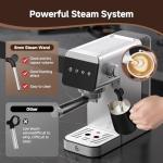 AMZCHEF MZCHEF Espresso Machines with LED Touch screen, Espresso Coffee machine Equip 20Bar Pressure System, Cappuccino Machine, Compact Latte Machine for Home Gifts,Silver