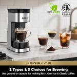CHULUX Upgrade Single Serve Coffee Maker Machine for K Cup and Grounds with 2 Mins Brew One Cup, 3 Brew Choices, Removable Reservoir & Drip Tray