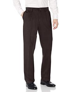 Dockers Men's Classic Fit Easy Khaki Pants-Pleated (Standard and Big & Tall), Coffee Bean, 32W x 34L