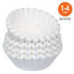 Amazon Basics Basket Coffee Filters for 1-4 Cup Coffee Makers, White, 200 Count