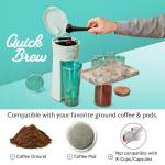 HyperChiller EHC824 Iced & Hot Coffee Maker, Adjustable Flow/Strength Lever, Includes 20 Oz. Tumbler & Reusable Straw, Compatible with Coffee Grounds, Removable, Reusable Mesh Filter, Mint