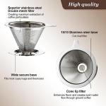 Pour Over Coffee Dripper, Slow Drip Paperless Coffee Filter, Pour Over Coffee Maker for 1-2Cups Brew, Double Mesh Design of Manual Reusable Cone Filter