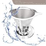 Pour Over Coffee Dripper, Slow Drip Paperless Coffee Filter, Pour Over Coffee Maker for 1-2Cups Brew, Double Mesh Design of Manual Reusable Cone Filter