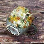 Kutani Porcelain Gold Flower Coffee Mug