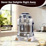 TEENKON French Press Insulated 304 Stainless Steel Coffee Maker, 32 Oz Robot R2D2 Hand Home Coffee Presser, with Filter Screen for Brew Coffee and Tea (White)