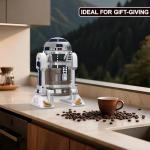 TEENKON French Press Insulated 304 Stainless Steel Coffee Maker, 32 Oz Robot R2D2 Hand Home Coffee Presser, with Filter Screen for Brew Coffee and Tea (White)