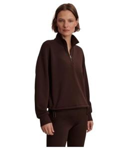 Varley Women's Sian Cropped Half Zip Midlayer, Coffee Bean