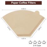 Coffee Filters 100 Count Unbleached-Disposable Pour Over Coffee Filter for Drip Coffee Maker, Coffee Paper Filters 2-4 Cup, Cone Coffee Filters 02