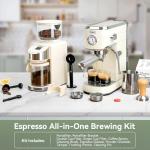 Gevi 20 Bar Espresso Coffee Machine with Burr Grinder Set | 35 Precise Grind Settings | Milk Frother for Latte Cappuccino | Professional Home Barista Kit | Gift for Coffee Lovers