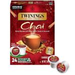 Twinings Chai Black Tea K-Cup Pods for Keurig, 24 Count (Pack of 1), Naturally Sweet and Savoury Spice Flavours, Caffeinated, Enjoy Hot or Iced