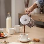 VEVOR French Press Coffee Maker, 34 Ounce 1 Liter Borosilicate Glass Coffee Press Tea Maker with Stainless Steel Filter, Large Glass French Presses Cold Brew for Camping Travel Home Kitchen, Silver