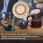 Uncommon Clay 16oz Potbelly Coffee Mug Handmade in the USA (Chestnut/Sage)