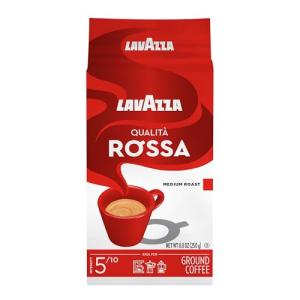 Lavazza Qualità Rossa Ground Coffee, Medium Roast, Arabica and Robusta Blend, 8.8 oz Brick