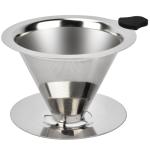 NKOVE Pour Over Coffee Dripper Stainless Steel Reusable Filter Paperless Cone Coffee Maker Dripper for 1-2 Cup