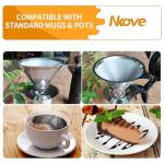 NKOVE Pour Over Coffee Dripper Stainless Steel Reusable Filter Paperless Cone Coffee Maker Dripper for 1-2 Cup