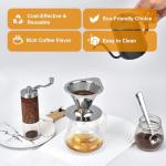 NKOVE Pour Over Coffee Dripper Stainless Steel Reusable Filter Paperless Cone Coffee Maker Dripper for 1-2 Cup