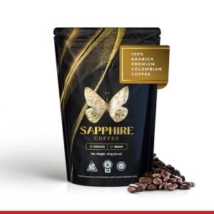 Sapphire Coffee Colombian Whole Bean Arabica, Medium Roast