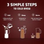 GWNF Cold Brew Coffee Maker & Ice Tea Maker, 1.4L/48oz Cold Brew Pither, Borosilicate Glass Carafe with Stainless Steel Filter, Airtight Lid, Dishwasher Safe, Easy to Use | Mannual & Brush Included