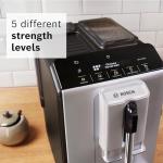 Bosch 300 Series Fully Automatic Espresso and Coffee Machine – In-Cup Frother, OneTouch Milk Drinks, 5 Drink Options, Ceramic Grinder, Easy Clean & Descale, in Silver TIU20307