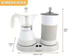FUOCCI Espresso Maker With Milk Frother 3 To 5 Cups Italian Coffee Maker Electric Moka Pot And Frother For Cappuccino, Mocha, Latte Macchiato Cuban Coffee Maker Electric Cafeteras Electricas Modernas