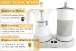 FUOCCI Espresso Maker With Milk Frother 3 To 5 Cups Italian Coffee Maker Electric Moka Pot And Frother For Cappuccino, Mocha, Latte Macchiato Cuban Coffee Maker Electric Cafeteras Electricas Modernas