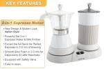 FUOCCI Espresso Maker With Milk Frother 3 To 5 Cups Italian Coffee Maker Electric Moka Pot And Frother For Cappuccino, Mocha, Latte Macchiato Cuban Coffee Maker Electric Cafeteras Electricas Modernas