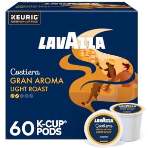 Lavazza Costiera Gran Aroma, Single-Serve Keurig K-Cup Pods, Light Roast Coffee, 60-Count Box (6 Packs of 10)