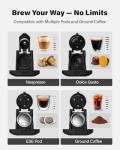 KIDISLE 20 Bar Espresso Machine, Compatible with Nespresso Original & Dolce Gusto Capsules, Ground Coffee & ESE Pods, 47.3oz Tank, One-Touch Boil, Smart Controls, Drip Tray & Storage