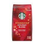 Starbucks Ground Coffee, Medium Roast Coffee, Starbucks Holiday Blend, 100% Arabica, 1 Bag (17 oz)