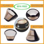 Reusable #4 Cone Coffee Filters Basket Replacement for Cuisinart Coffee Makers(2 Reusable Filters)