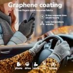 Heat equation Merino Wool Gloves for Men Women, Touch Screen Warm Glove Liners Thermal Soft Knit Lining for Winter Running Hiking L/XL Coffee Bean