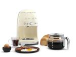 Smeg 50's Retro Style Aesthetic Drip Coffee Machine with 10 Cup Glass Carafe, Auto Start Feature, Keep Warm Plate, and Two Coffee Strength Settings (Cream)