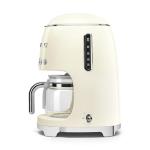 Smeg 50's Retro Style Aesthetic Drip Coffee Machine with 10 Cup Glass Carafe, Auto Start Feature, Keep Warm Plate, and Two Coffee Strength Settings (Cream)