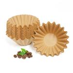 MUCXNIIY 2-5 Cup Coffee Filters, Pack of 100 Unbleached Coffee Filters 5 Cup, Thicken Natural Coffee Filter Basket for Commercial, Home Coffee Maker, Pour Over Coffee Kit (Brown, W02)