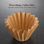 MUCXNIIY 2-5 Cup Coffee Filters, Pack of 100 Unbleached Coffee Filters 5 Cup, Thicken Natural Coffee Filter Basket for Commercial, Home Coffee Maker, Pour Over Coffee Kit (Brown, W02)