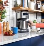 GE Drip Coffee Maker With Timer | 10-Cup Thermal Carafe Pot Keeps Coffee Warm for 2 Hours | Adjustable Brew Strength | Wide Shower Head for Maximum Flavor | Kitchen Essentials | Stainless Steel