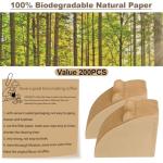 200 Count Coffee Filter, Unbleached Cone Filters for 2-4 Cup Brewers, Biodegradable and Chemical-Free Coffee Filters for Home, Travel & Office (Size #2)