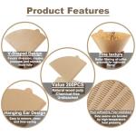 200 Count Coffee Filter, Unbleached Cone Filters for 2-4 Cup Brewers, Biodegradable and Chemical-Free Coffee Filters for Home, Travel & Office (Size #2)