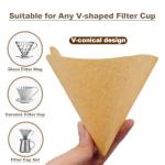 200 Count Coffee Filter, Unbleached Cone Filters for 2-4 Cup Brewers, Biodegradable and Chemical-Free Coffee Filters for Home, Travel & Office (Size #2)